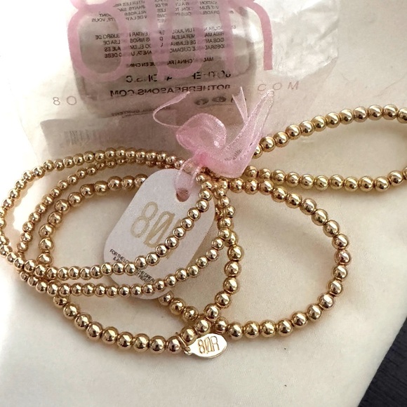 ✨ 8 Other Reasons - Set of 5 Gold Beaded Bracelets - Brand New in Package - Picture 10 of 14
